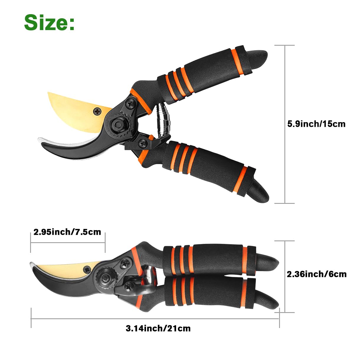 Professional Titanium Garden Secateurs, Gardening Pruning Shears, Garden Scissors, Bypass Secateurs, Garden Pruners Gift for Branches, Hedges and Flowers