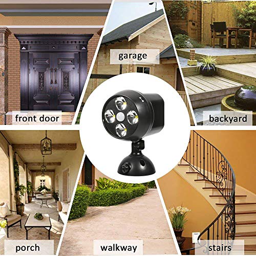 NICREW Battery Powered Outdoor LED Security Light 1 Pack, PIR Motion Sensor Spotlight, Weatherproof Outdoor Wall Light for Gardon Walkways, 600 Lumen