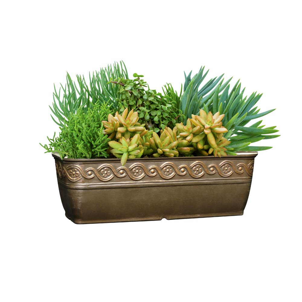 Classic Home and Garden Planter, Resin Stone, Bronze, 10" (Pack of 1)