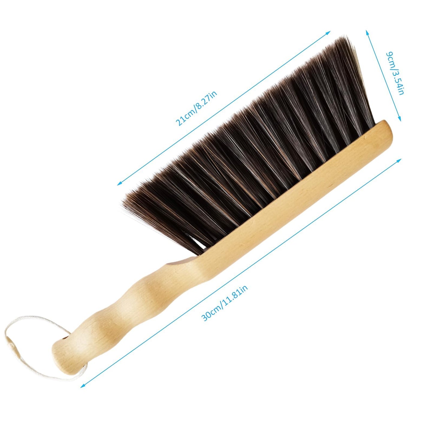 Dust Brush, 30cm Wooden Handle Soft Bristles Cleaning Brush for Bed, Sofa, Furniture, Clothes