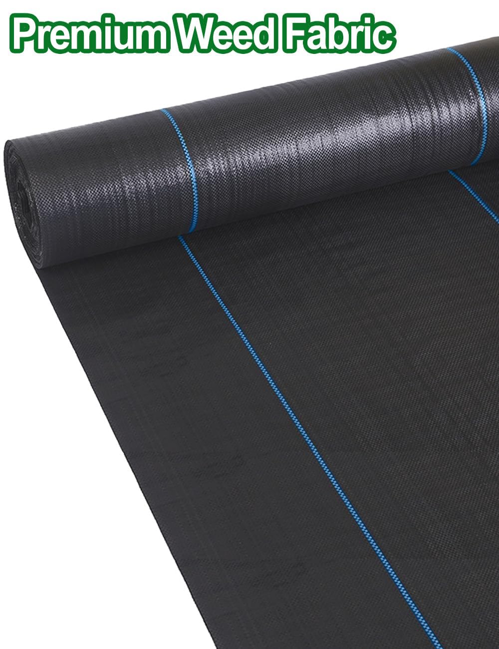 wohohoho 6.6ft x 33ft Weed Control Membrane, 2m x 10m Garden Weed Membrane Heavy Duty Landscape Weed Control Fabric, 3.2oz Weed Suppressant Membrane for Patios, Garden, Flower beds, Pond
