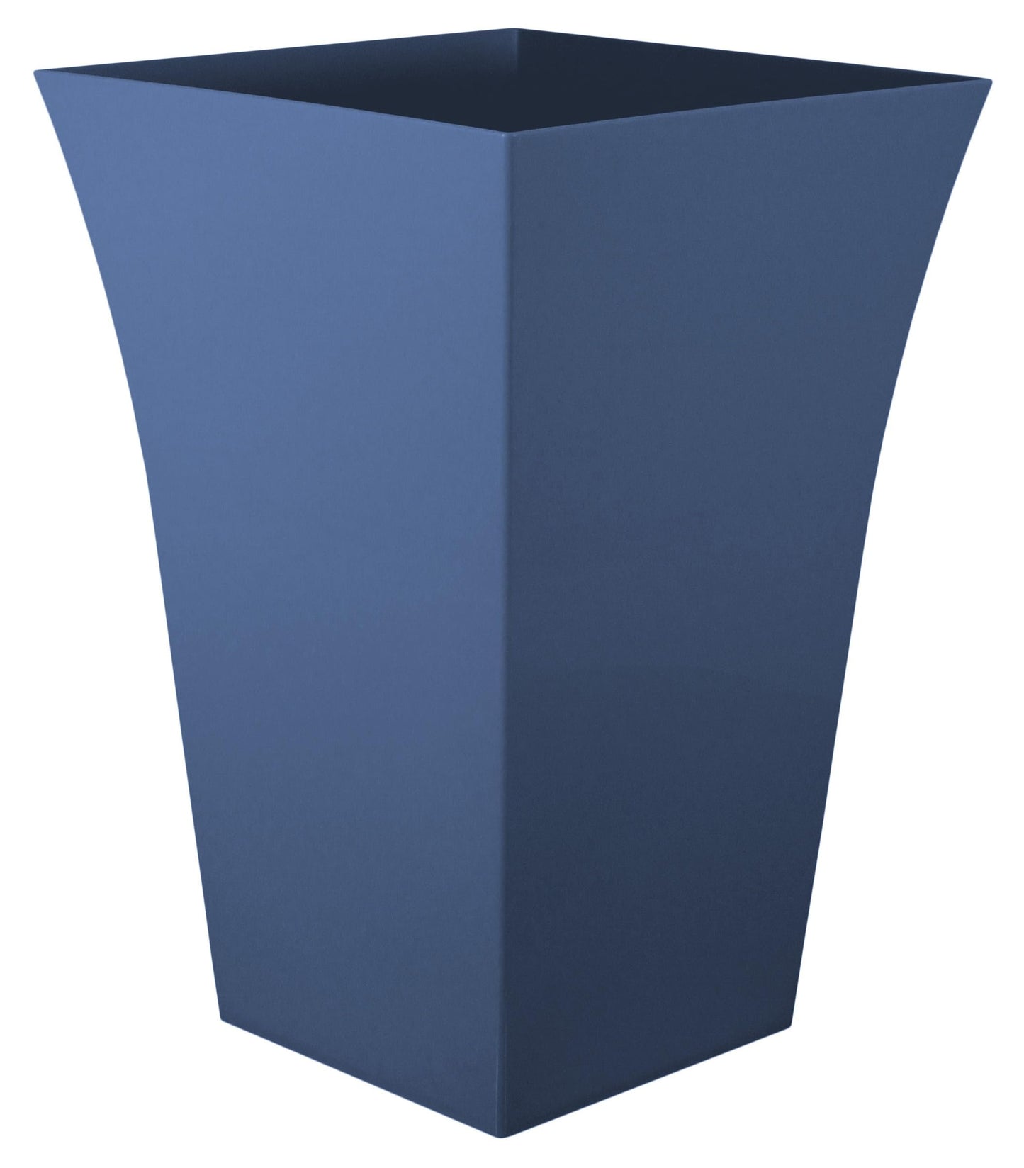 Muddy Hands Navy Blue Plastic Plant Pot Indoor Home Outdoor Garden Tall Square Flower Tree Planter - 30cm Wide - 44cm Tall