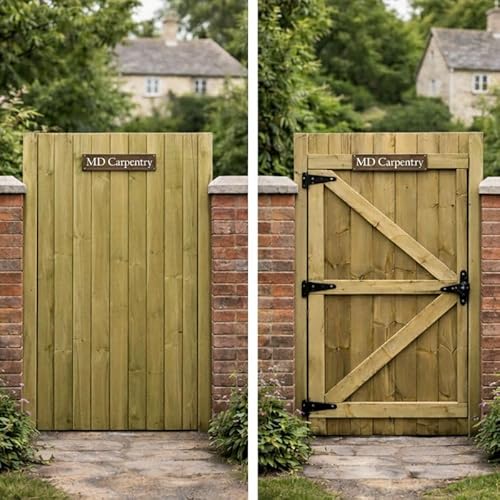 MD Carpentry Featheredge Wooden Garden Gate 180x75cm