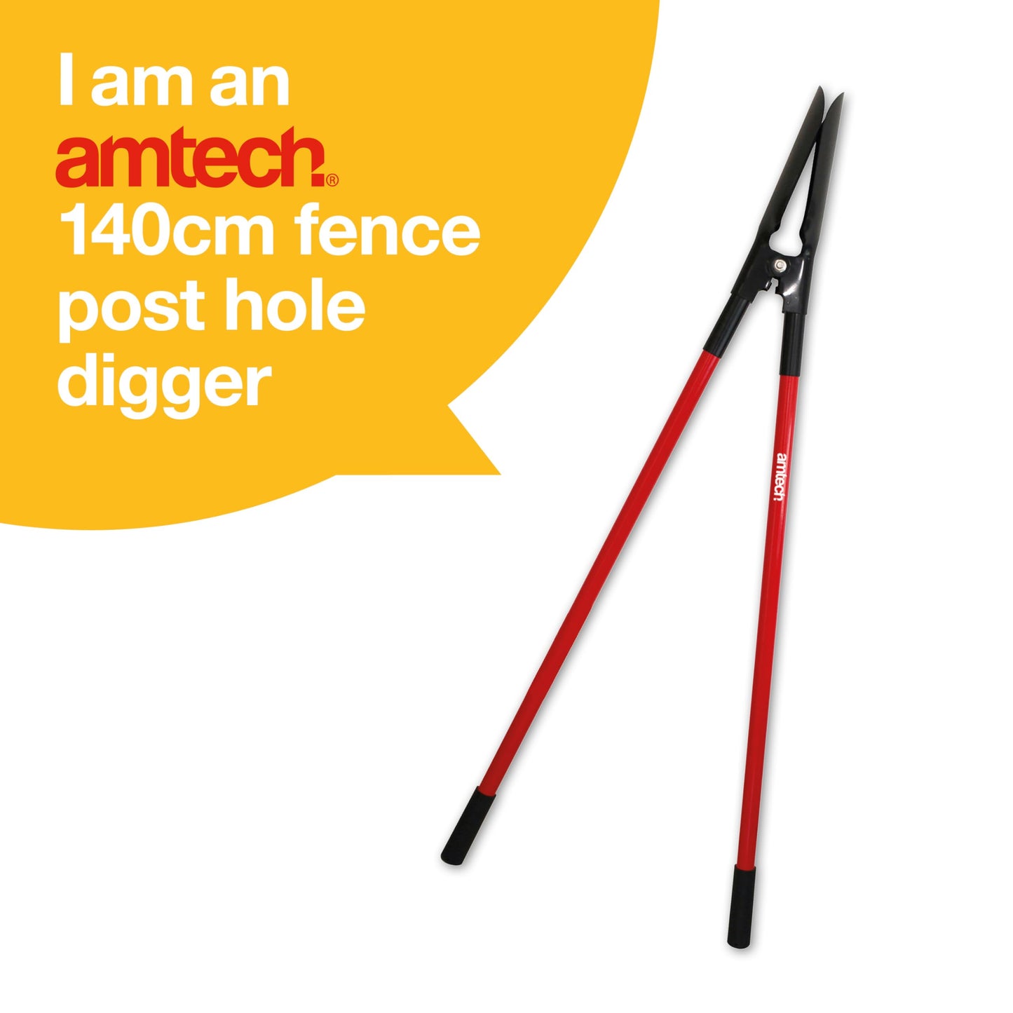 Amtech - Hole Digger for Setting Fences and Sign Posts, Planting Flowers, and More, Garden and Outdoor DIY, Corrosion-Resistant and Chemical-Resistant, Easy to Use (140cm)