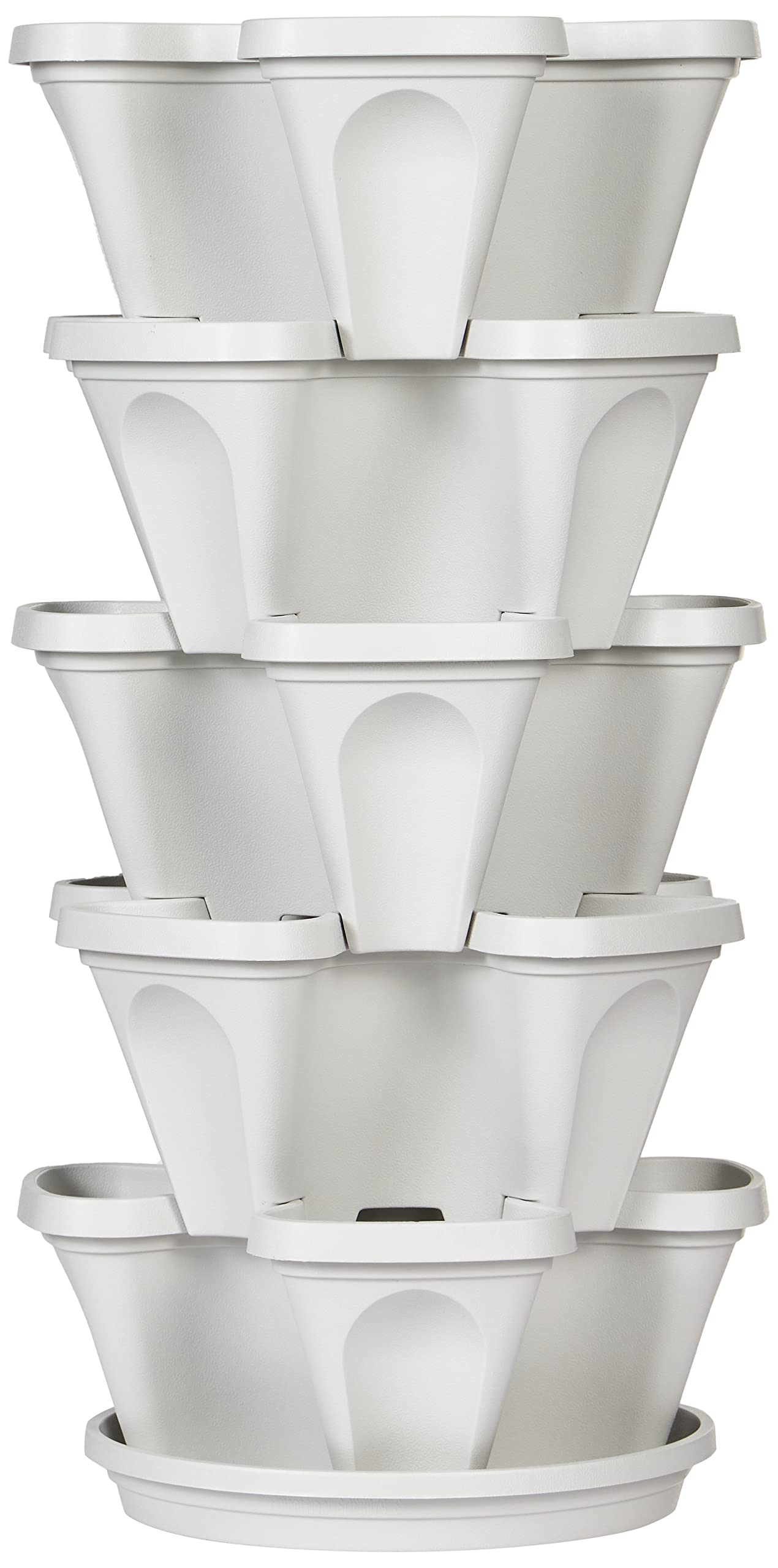 Mr. Stacky MSSP-MG5 5 Tier Stackable Strawberry, Herb, Flower, and Vegetable Planter - Vertical Garden Indoor / Outdoor