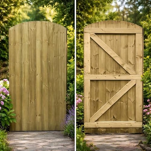Wooden Featheredge Dome Garden Gate 6ft Pressure Treated