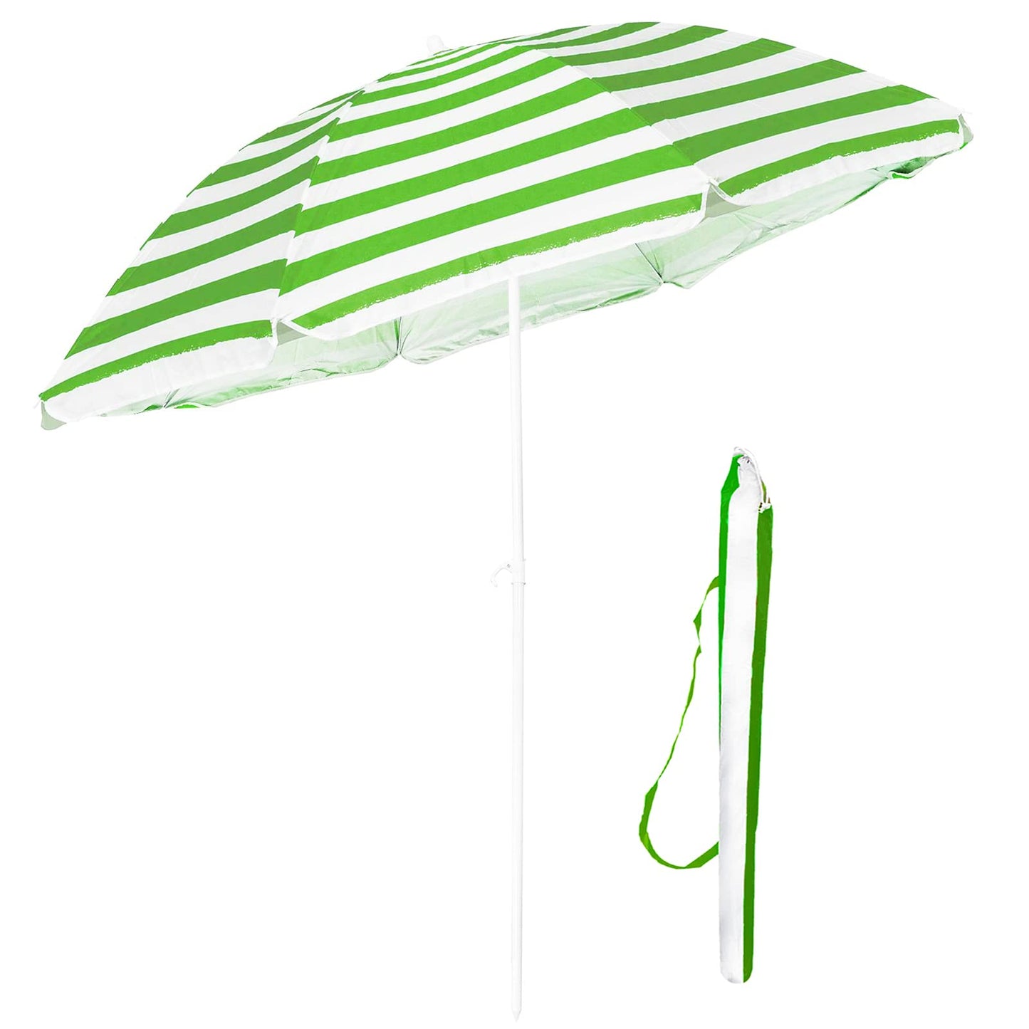 Crystals 1.7m Garden Parasol Outdoor Tilt Umbrella, Parasol UV Canopy Patio Sun Shade Umbrella for Garden (Green)