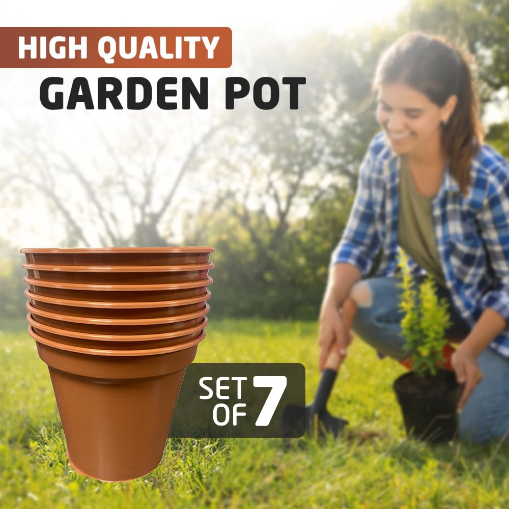 ACCURATE Garden Pot (Set of 7) Ideal for cultivation of cuttings or pricking out-Terracotta COLOUR- Size (4INCH/10CM) (1)