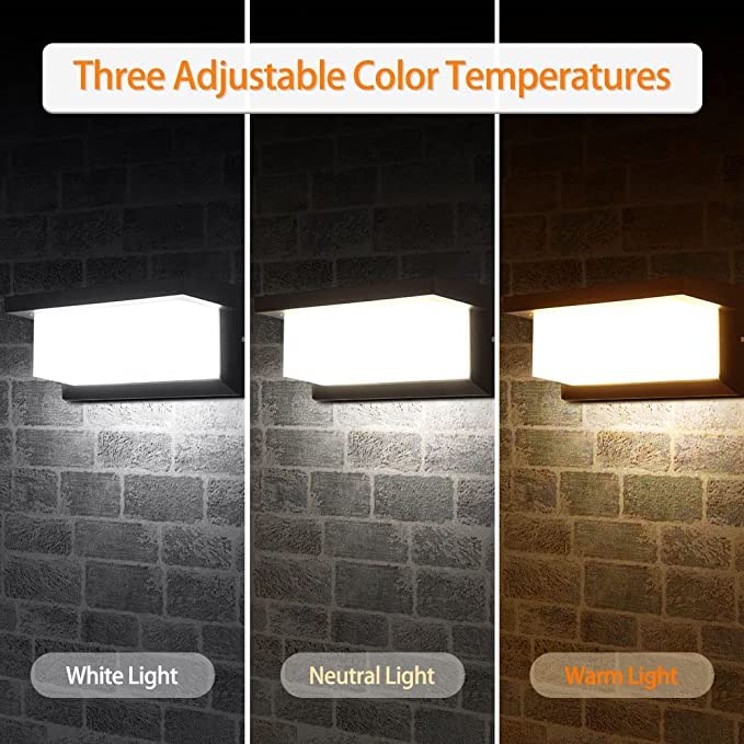 CANMEIJIA Outdoor Wall Lights Front Door Lights, 6500K 18W IP44 Waterproof LED Black Wall Lights Indoor,Aluminium Outside Lights Wall Lamp,Wall Lighting Fixtures Wall Lights for Living Room,Bedrooms