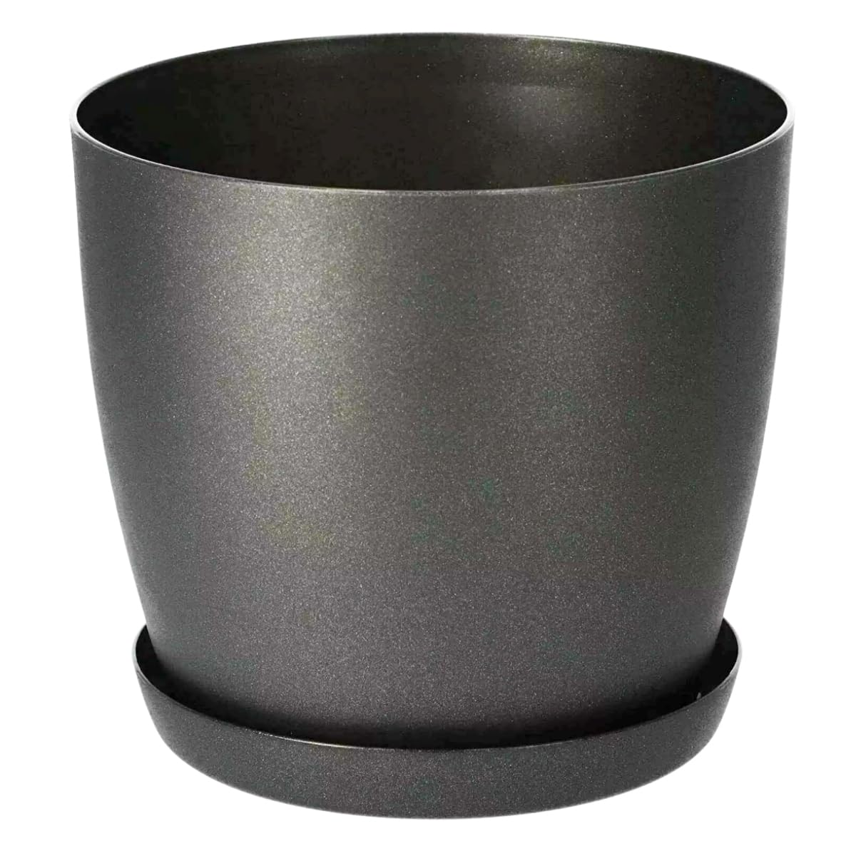 Flower Pots 6 Colours 8 sizes Matt Plastic Plant Pots Planter - Saucer Tray Deco (Black Graphite Matt, 30 cm)