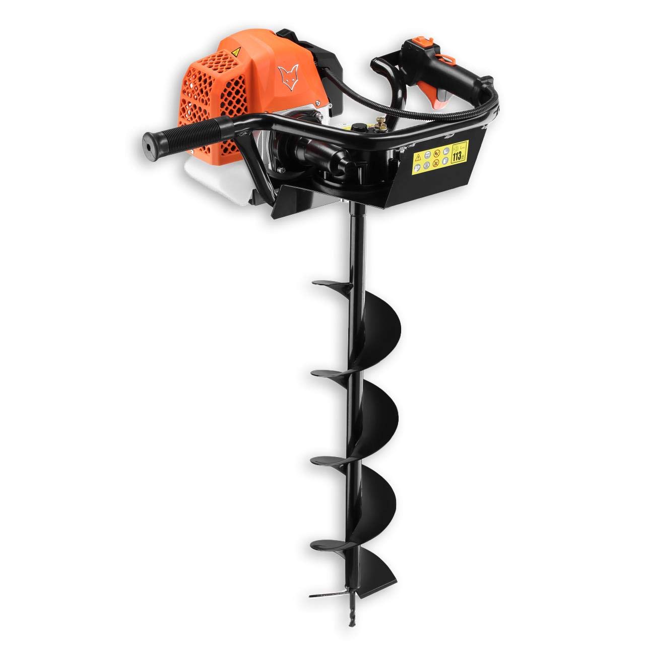 Fuxtec Petrol Earth Auger – post hole borer FX-EB162 motor 62cc | 3.4HP | 3 Drill Bits (100–150–200mm) | Easy Starter | Oil Control Window | Ideal for Fence Posts, Planting Holes & Garden Projects