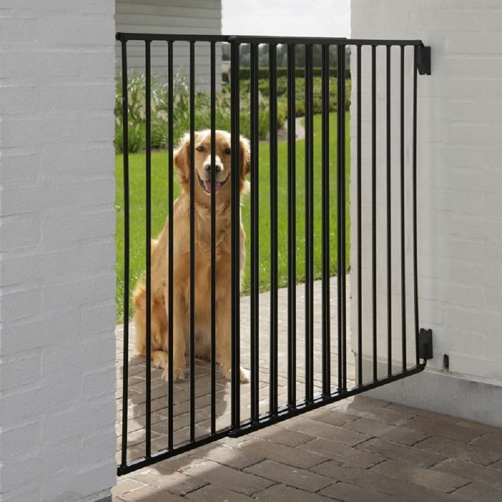 Karlie Outdoor Extendable Dog Gate, Black, Metal, 152cm W x 95cm H