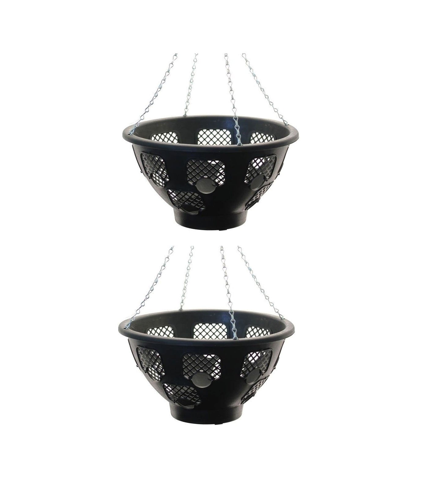 (Set of 2) 14" Easy Bloom Hanging Baskets Large Outdoor Garden Flower Planter