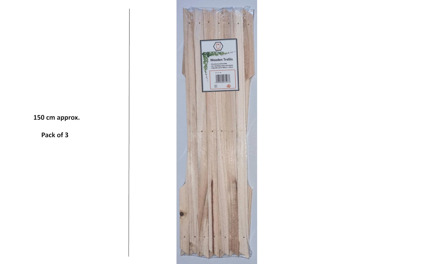 kanta 3 x Garden Trellis Expandable Wooden Plant Support 150cm x 60cm colour shades may vary.