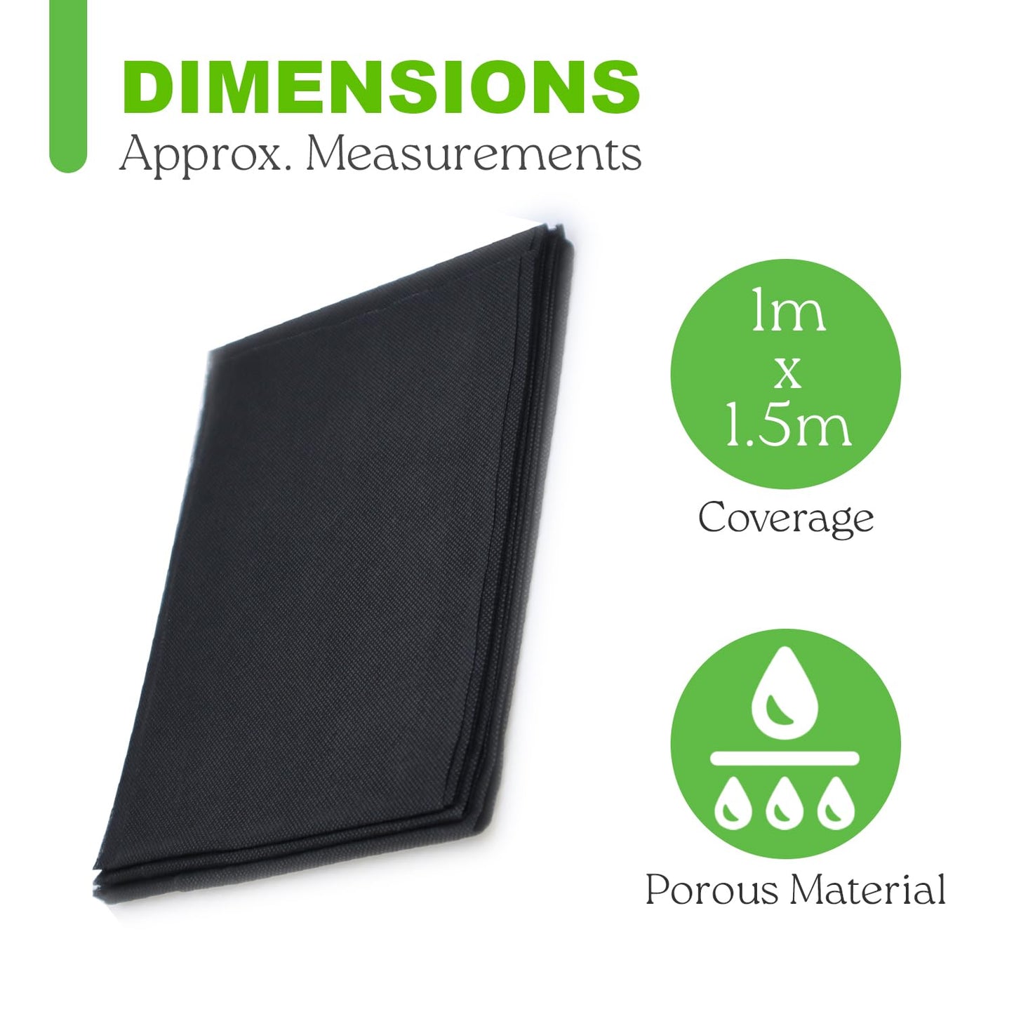 Navoys Weed Control Fabric - Weed Control Membrane, Multi Season, Porous Material Allows Nutrients To Pass Through, Conserves Soil Moisture, 1m x 1.5m