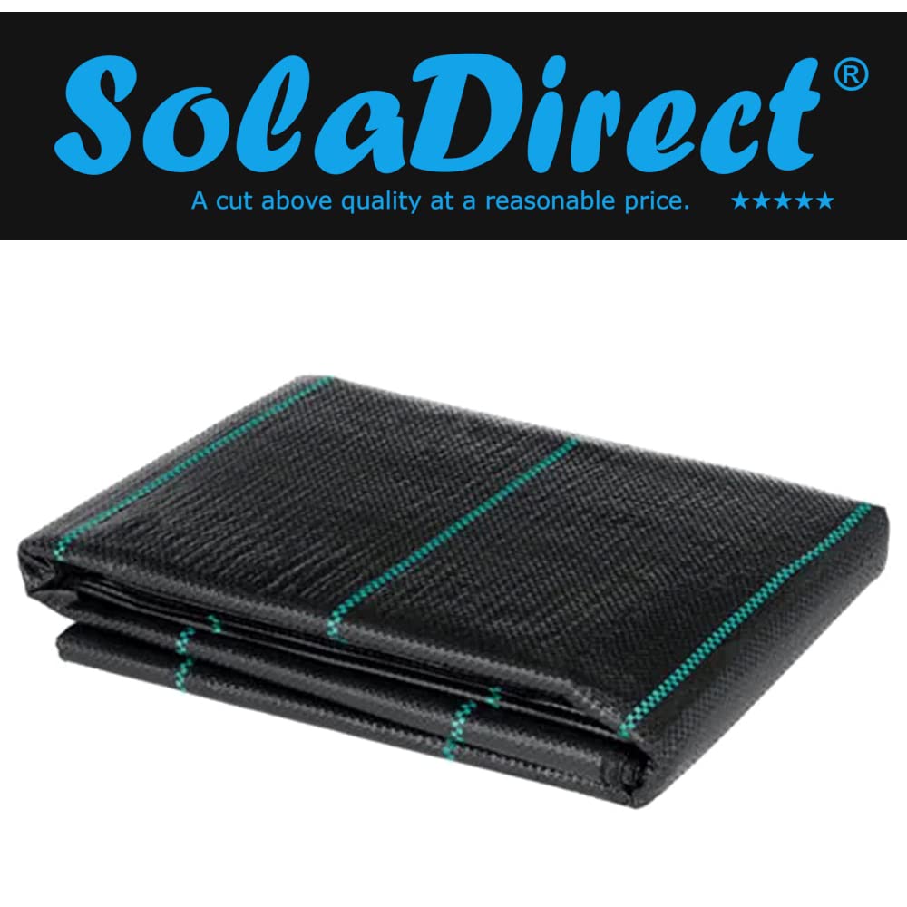 4 x 5 m / 13.1 x 16.4 ft Weed Control Membrane, Weed Control Woven Fabric, Ground Cover Sheet, 100 GSM, UV Stabilised, Weed Barrier Mat. Perfect for Gardens, Patios, Flower Beds, Landscaping (Black)