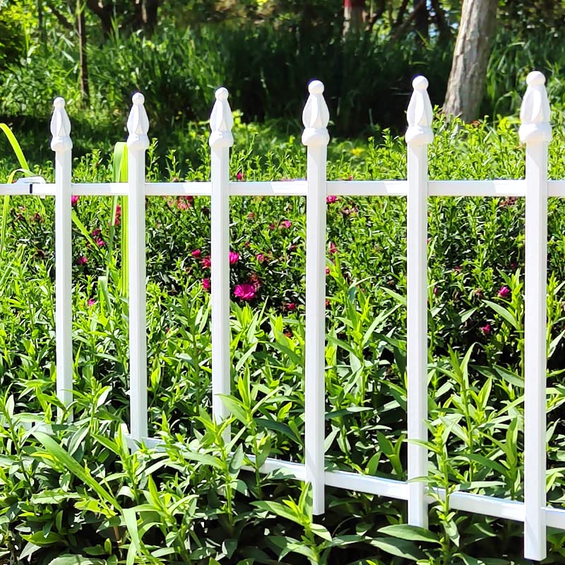 Thealyn Metal Decorative Garden Fence 57cm Wide x 45cm High (5 Panels, Total Length 2.8m), Metal Fence Panels, Landscape Fencing for Flower Bed, Trees, Animal Barrier