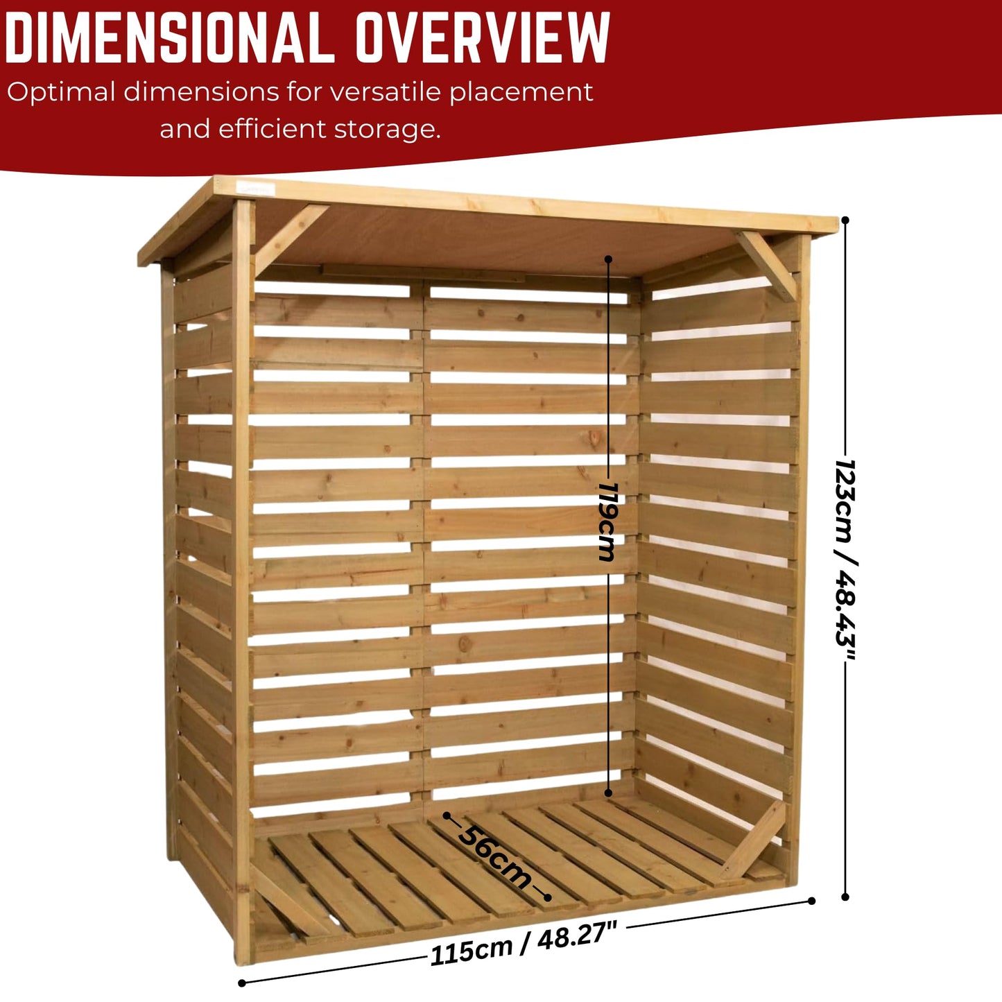 Samuel ALEXANDER 123cm x 115cm Large Wooden Outdoor Garden Patio Log Store Shed