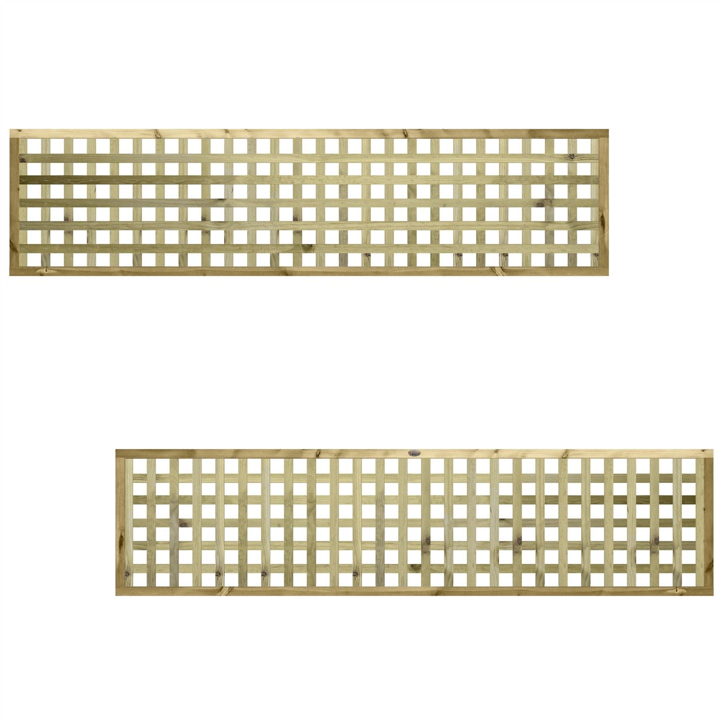 Chunky Urban Square Heavy Duty Framed Wooden Trellis (45mm Thick) Width: 6ft (183cm) x Height: 1.5ft (45cm) Decorative Fence Panel Topper/Garden Divider/Wall Art/Plant Vine Clingin Grower