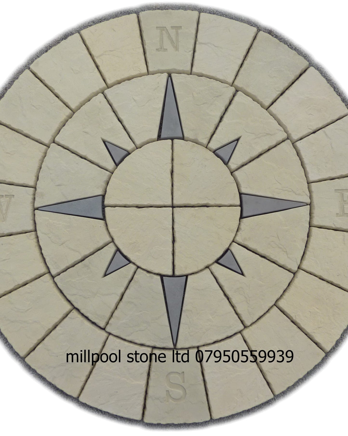 1.8m Diameter Nautical Compass Paving Stone Circle Feature Patio Garden Concrete Flags (Delivery Exceptions)