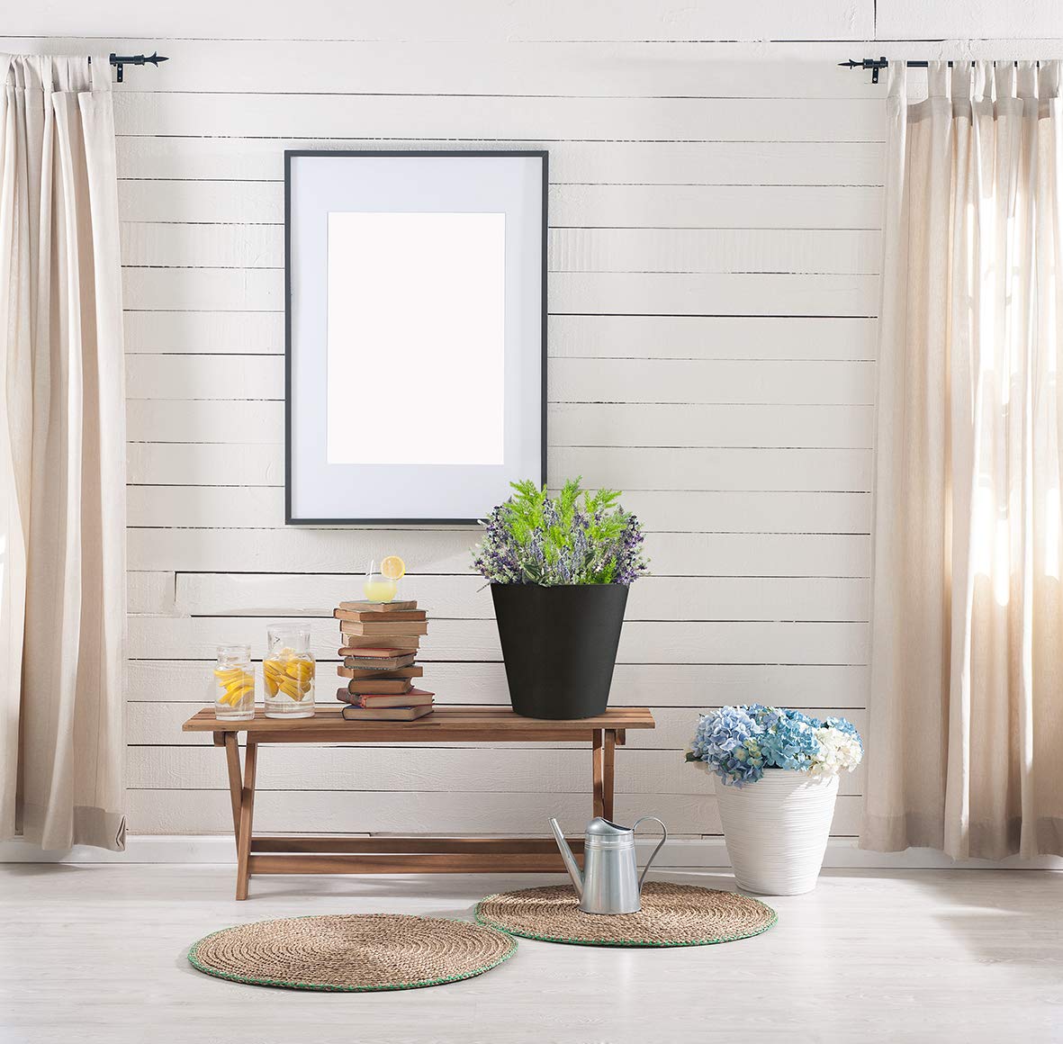 ECO GARDEN 38cm Octavia Recycled Rubber Plant Pot Slate