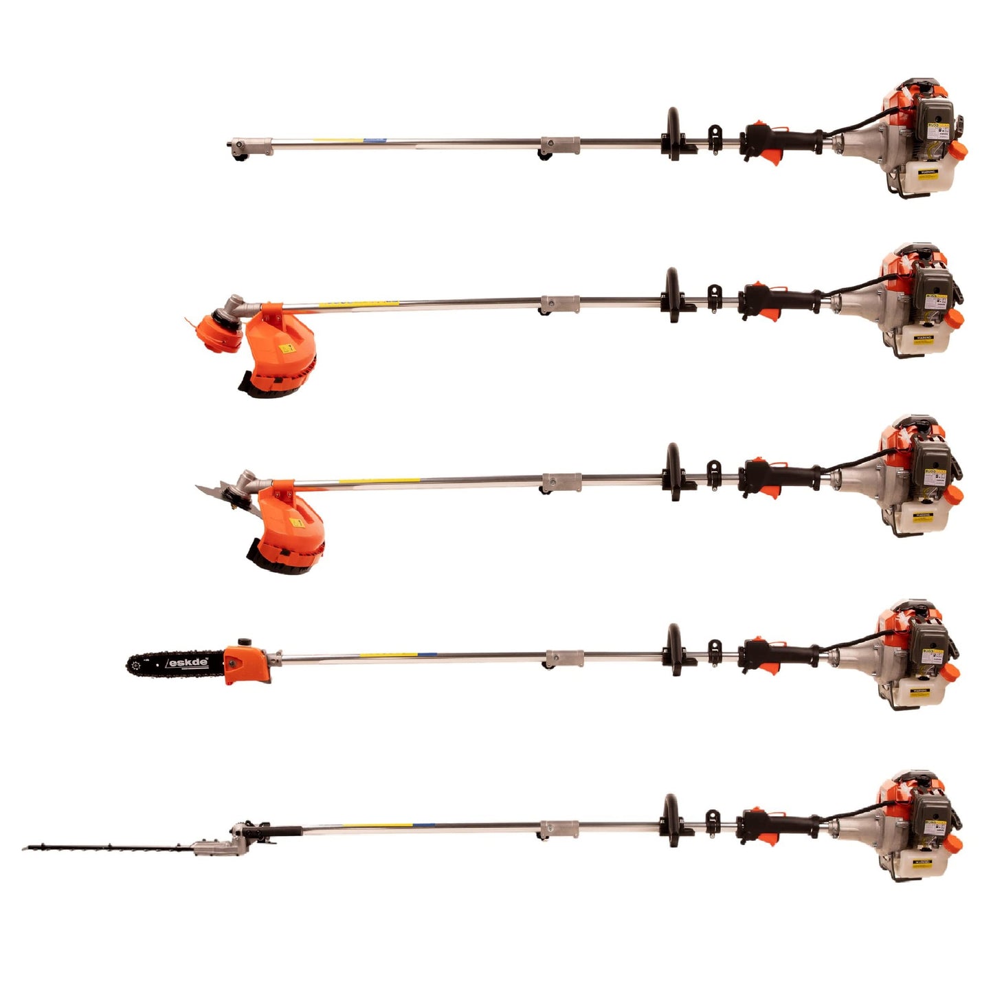 eSkde 52cc 5 in 1 Petrol Garden Multi Tool Hedge Trimmer Chainsaw Strimmer Brushcutter Chainsaw 2 Stroke MT52-S23