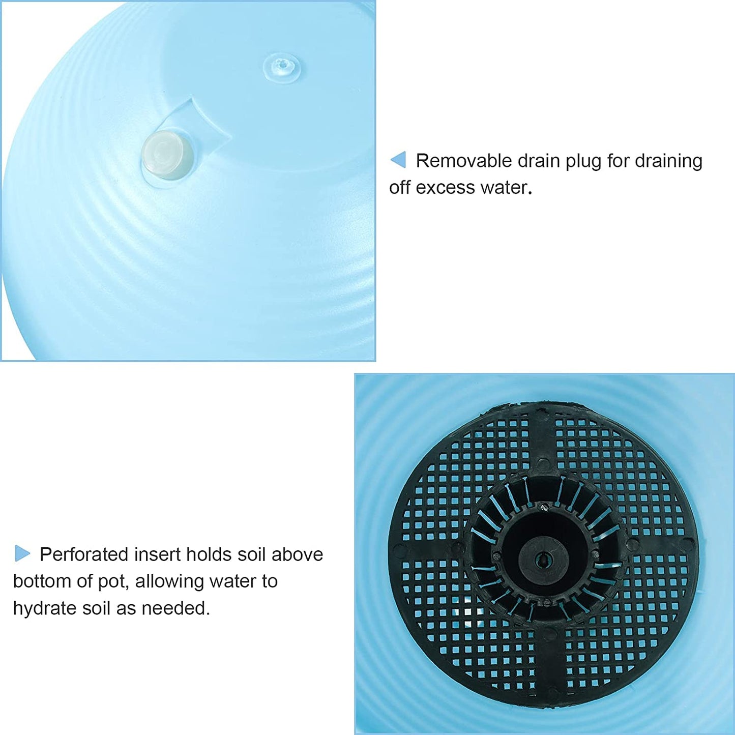 KAHEIGN 5Pcs Plastic Hanging Basket, Hanging Plant Basket Flower Pots Plant Holder Container with Chain Hooks for Plants Flowers Herbs Violets (5 Colors, Weave Pattern)