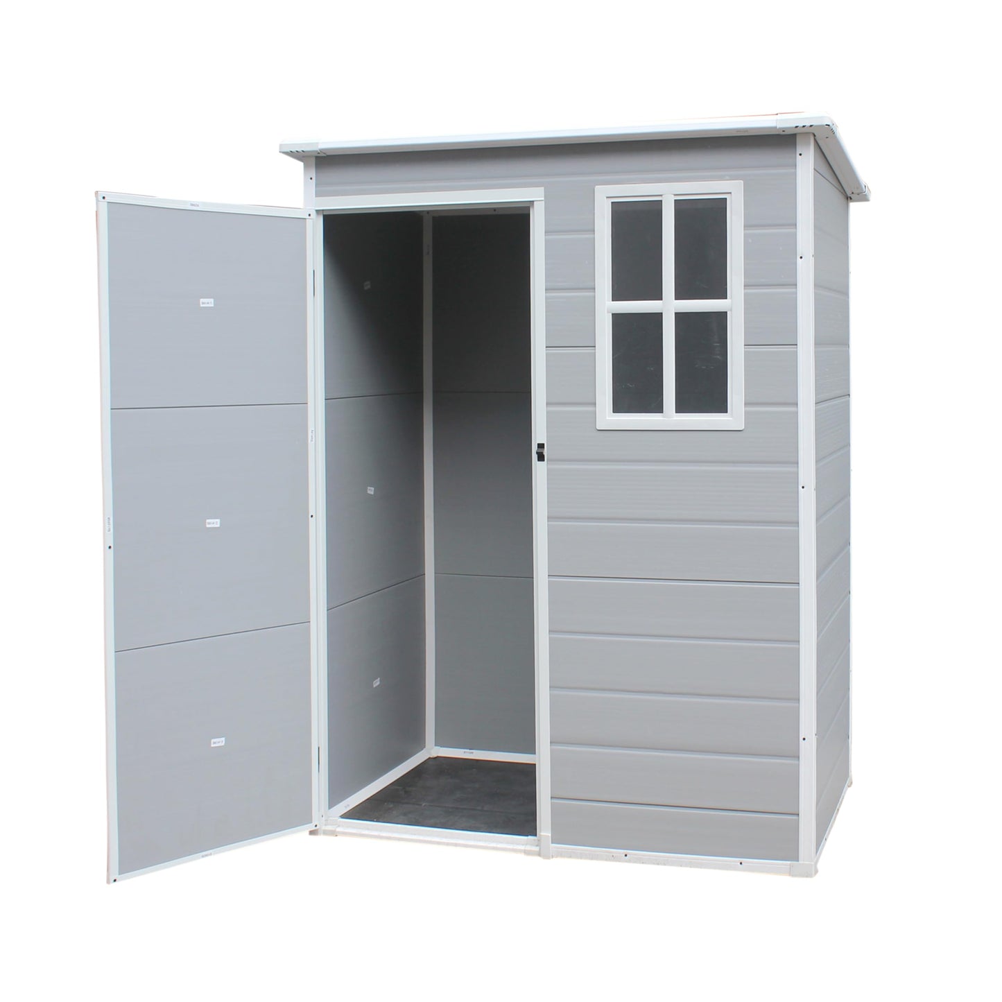 Panana Plastic Garden Storage Outdoo Shed House, Grey, 5X2.6FT