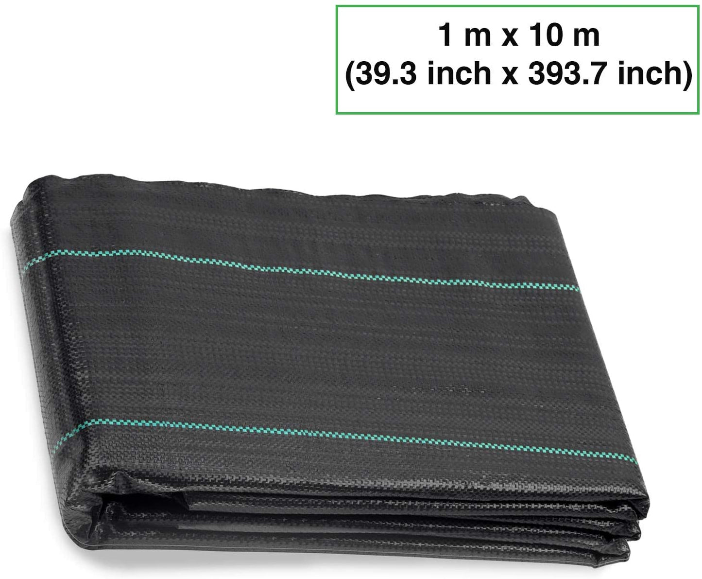 Weed Membrane Black Plastic Sheeting - Heavy Duty Black 1Mx10M Weed Barrier Fabric Weed Suppressant Landscape Ground Cover For Garden Raised Bed Cover Flower Bed Planter Lining - Weed Control Membrane