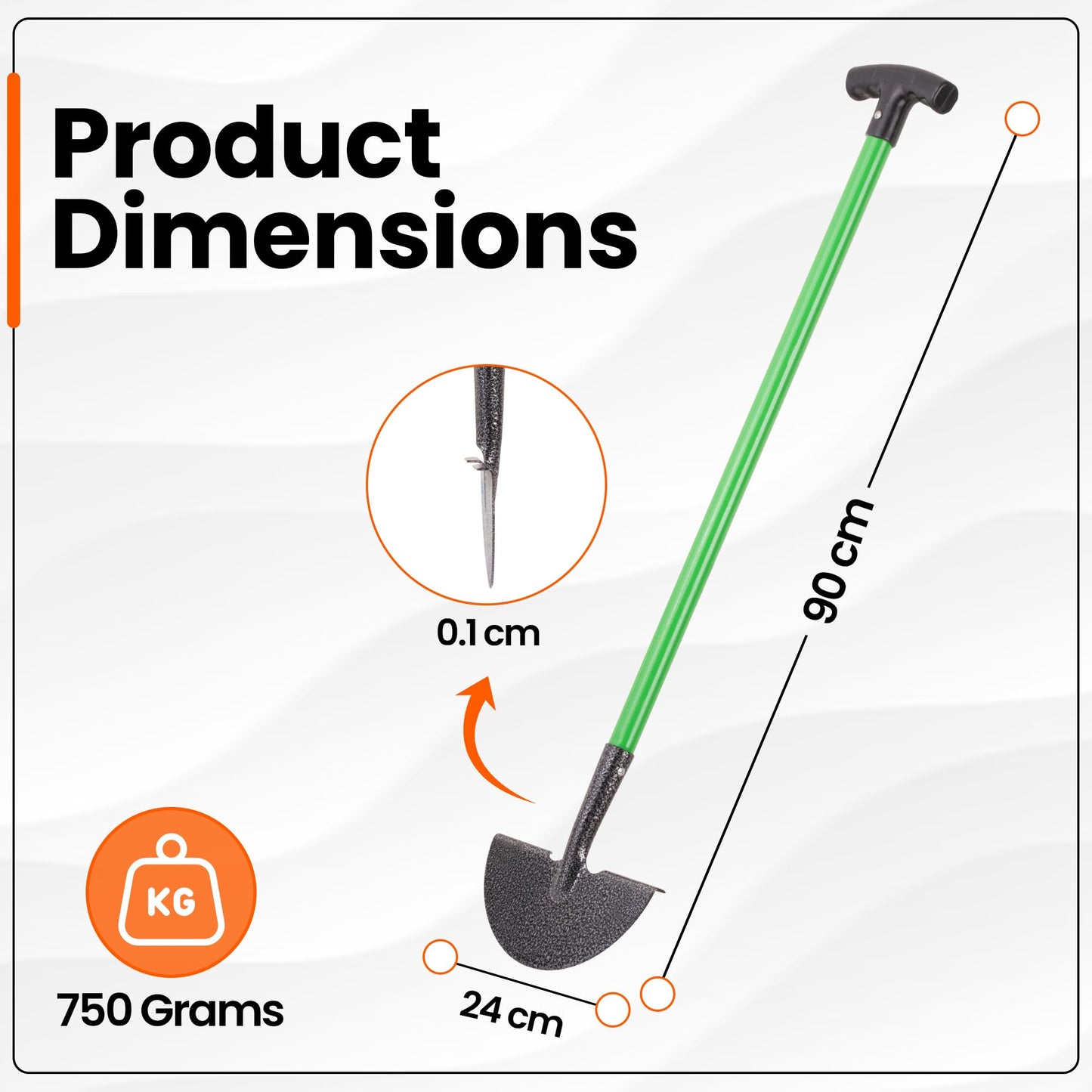 Jazooli Garden Tools | Carbon Steel Lawn Edging Border Cutter & Garden Edging Grass Cutter | Half Moon Lawn Edger & Edge Trimmer with Head Step | T Handle 91cm