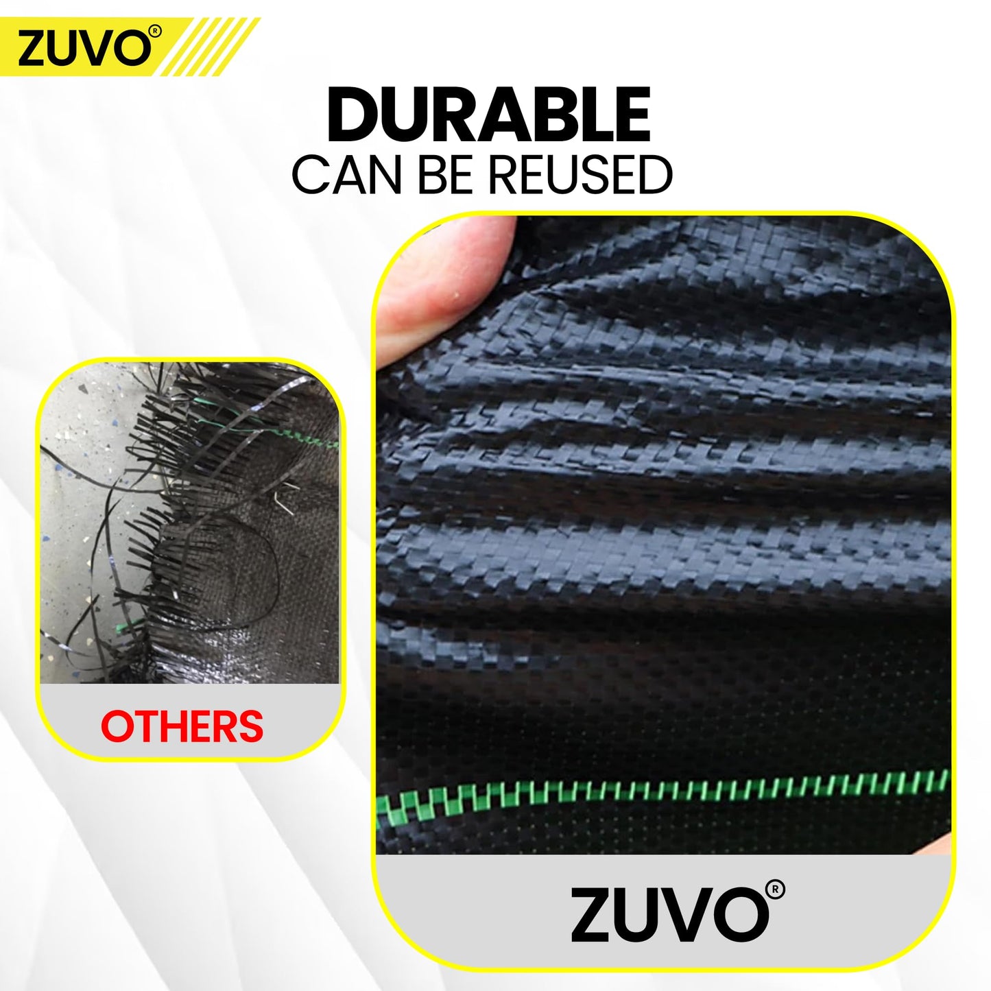 Zuvo Weed Control Membrane - 1M x 10M - Durable Garden Membrane to End Weed Growth - 100gsm - UV stabilised Weed Membrane Landscape Fabric for Gardens, Flower Beds, Any Outdoor Area