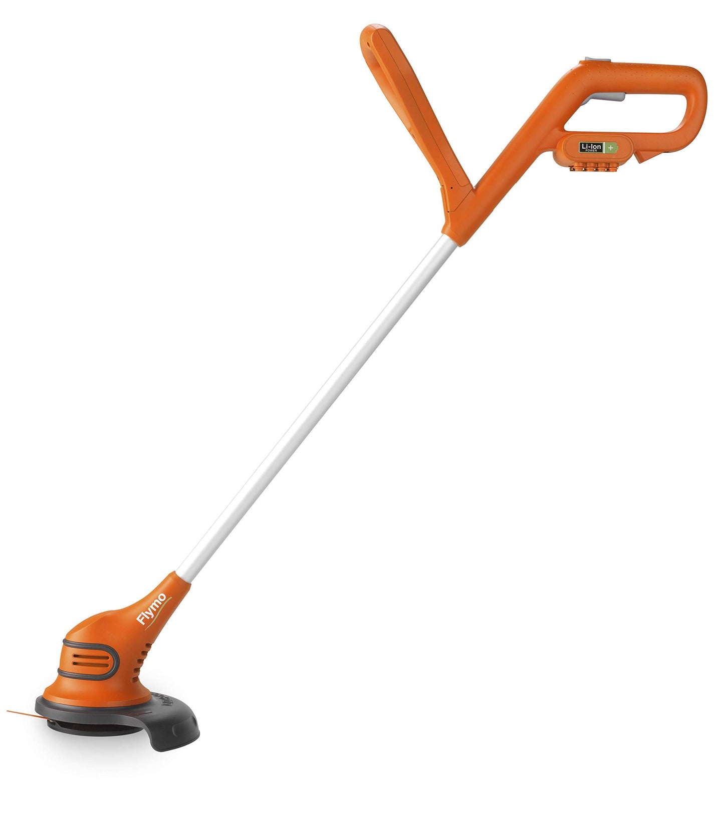 Flymo SimpliTrim Li Cordless Battery Grass Trimmer - Ultra Lightweight 14.4 V Li-Ion Battery Integrated Including Charger), 23 cm Cutting Width, Durable Long Life Blades, Orange and Grey