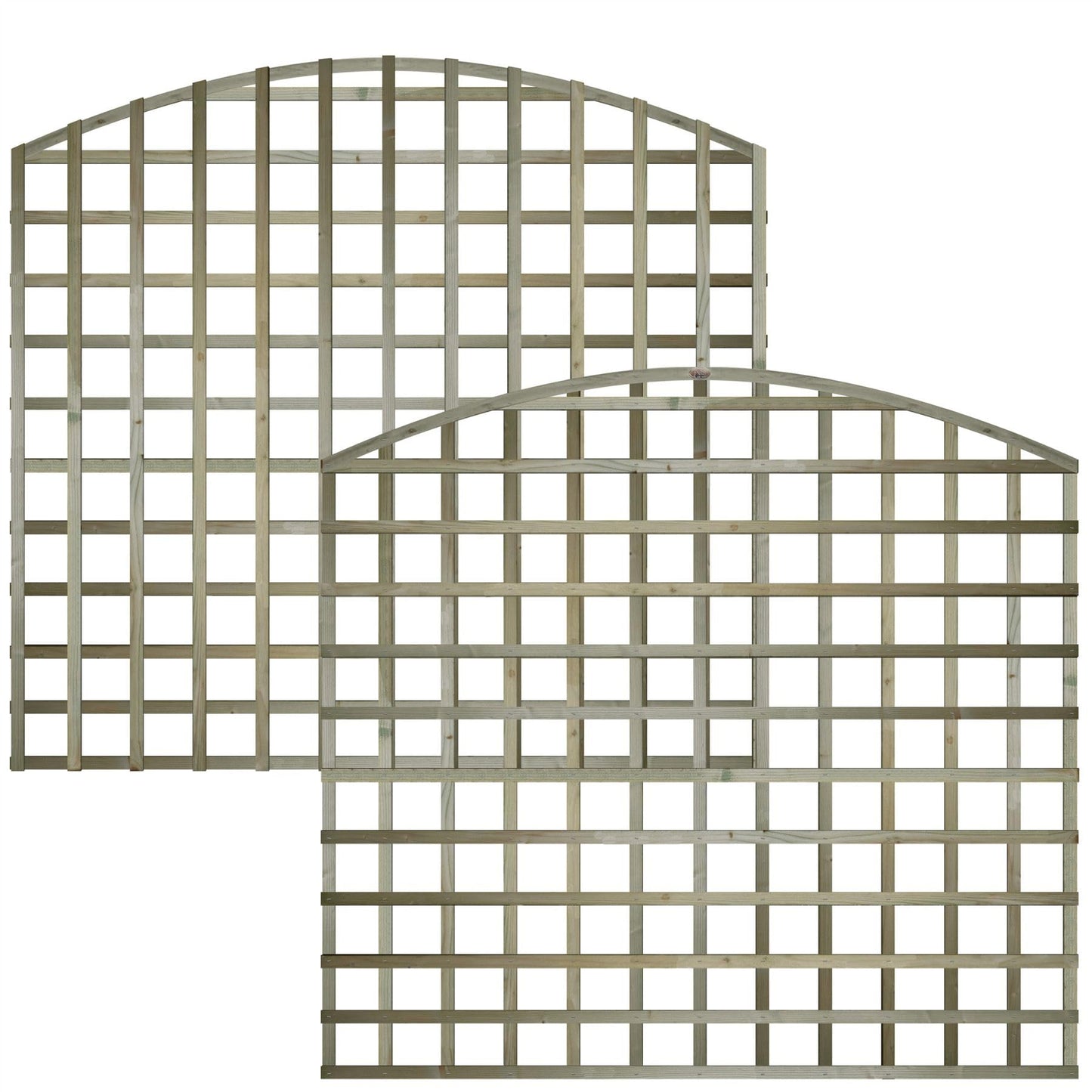 Premier Garden Standard Trellis Panels 120mm Squares Arched Design Width: 6ft (183cm) x Height @ Shoulder: 5ft (150cm) - 20cm Arch on top Fence Panel Topper Wave affect with Concave Trellis Panels