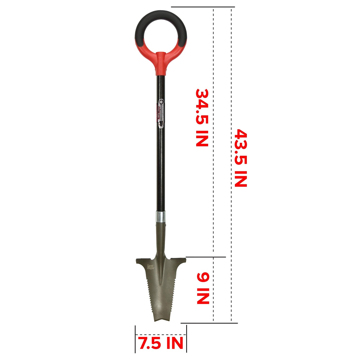 Radius Garden 23311, Root Slayer Perennial Shovel, Red