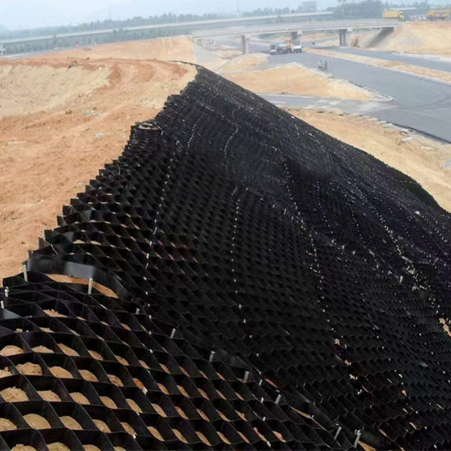 Geogrid Ground Grid Paver For Stabilization, HDPE Cellular Paving Permeable System Light Truck RV Parking, Heavy Duty Grass Pea Gravel Soil Concrete Grid Mat ( Color : WxL , Size : 6X10m/19.7X32.8ft )