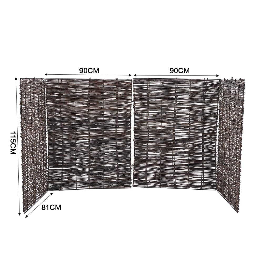 Warmiehomy Wheelie Bin Screen Willow Wheelie Bin Hideaways Triple Wheelie Bin Storage Outdoor Bin Shed 3 Wheelie Bins Screen