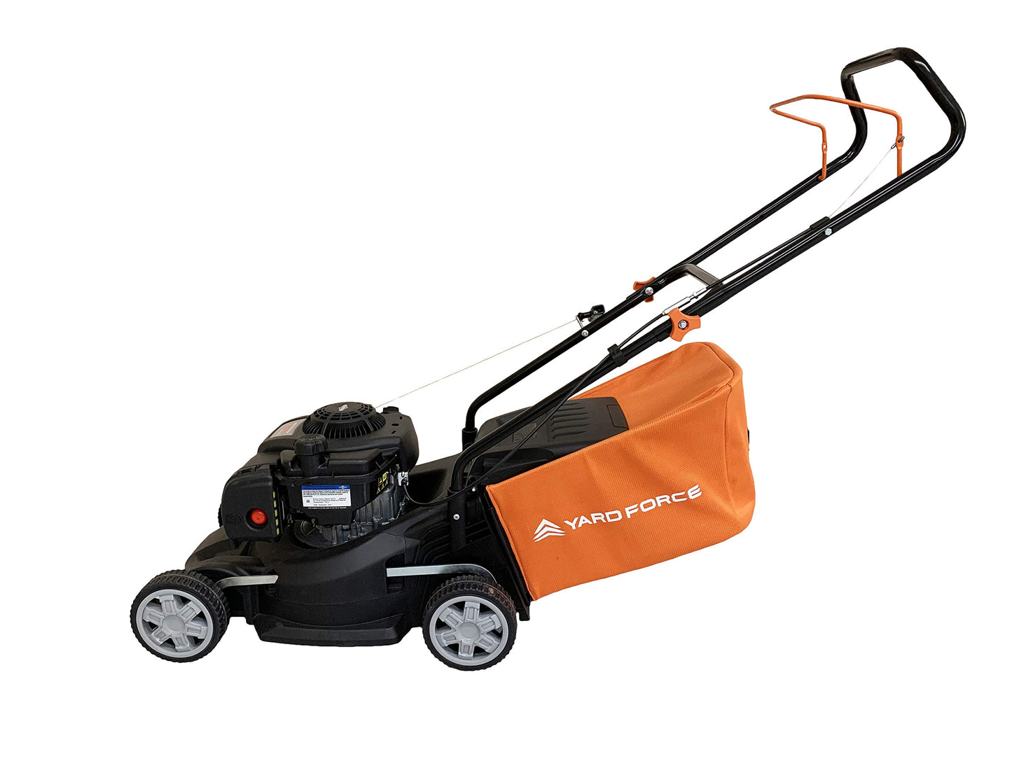 Yard Force 40 cm Hand Push Petrol Lawnmower with 125cc Briggs and Stratton 300 Engine GMB40, Black/Orange