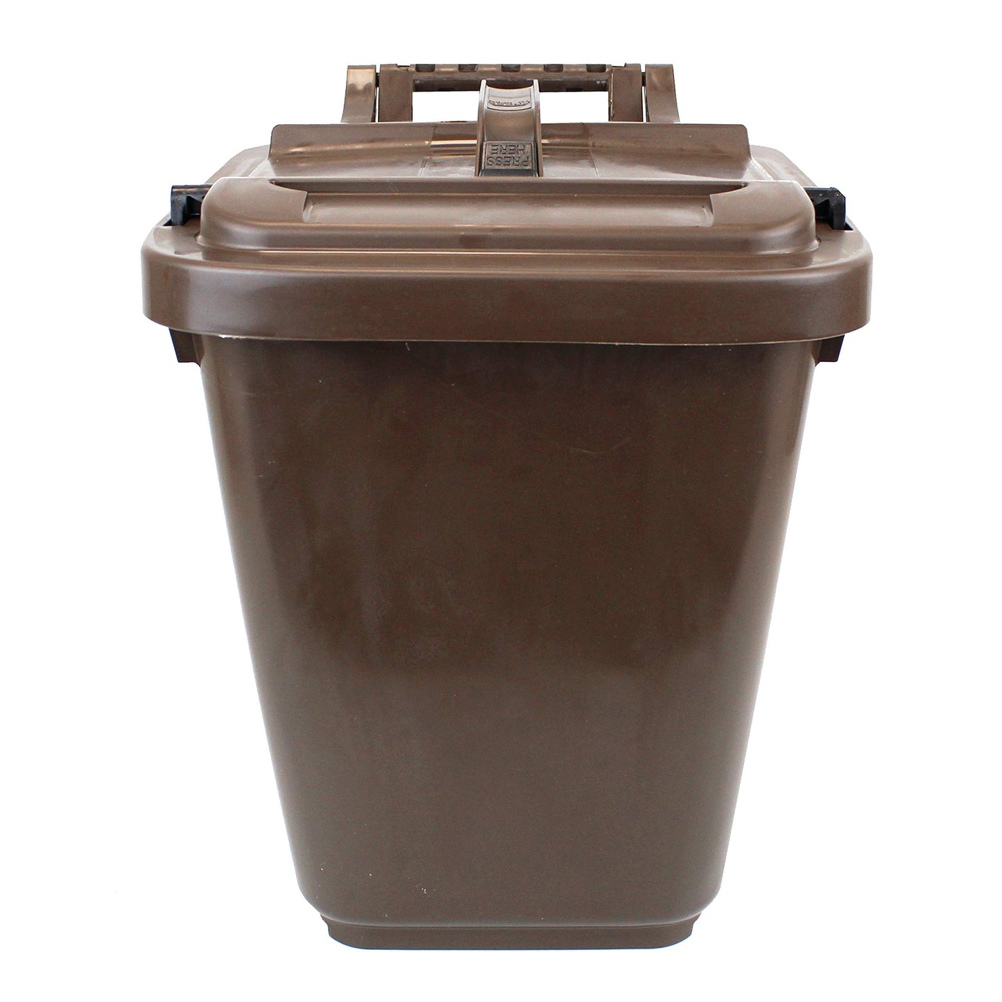 Kerbside Compost Caddy with Locking Lid - Brown - for Food Waste Recycling (23 Litre) - Plastic Bin with Composting Guide