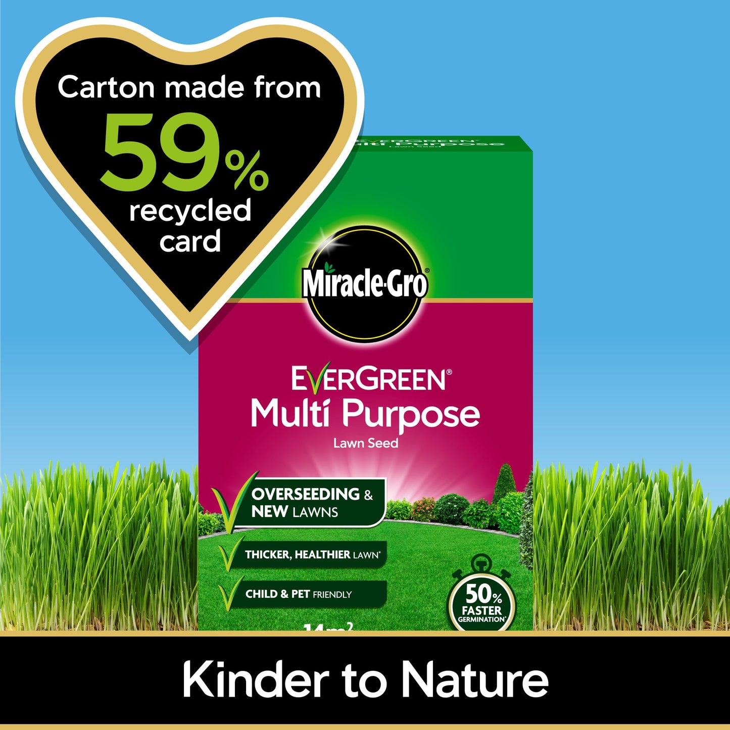 Miracle-Gro EverGreen Multi Purpose Lawn Seed 1.6 kg - 56 m2, White