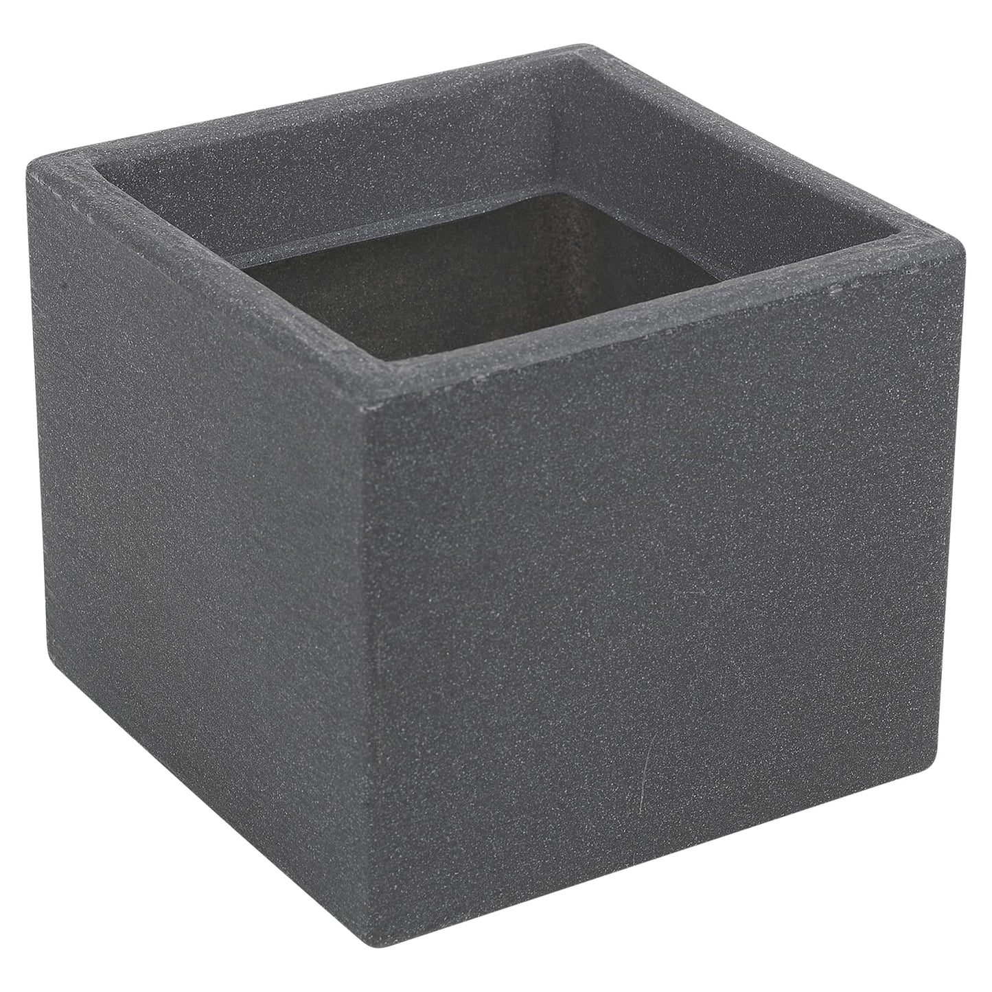 URBNLIVING Stone Effect Flower Planter 20cm Cube Plant Pot Indoor Outdoor (Charcoal)