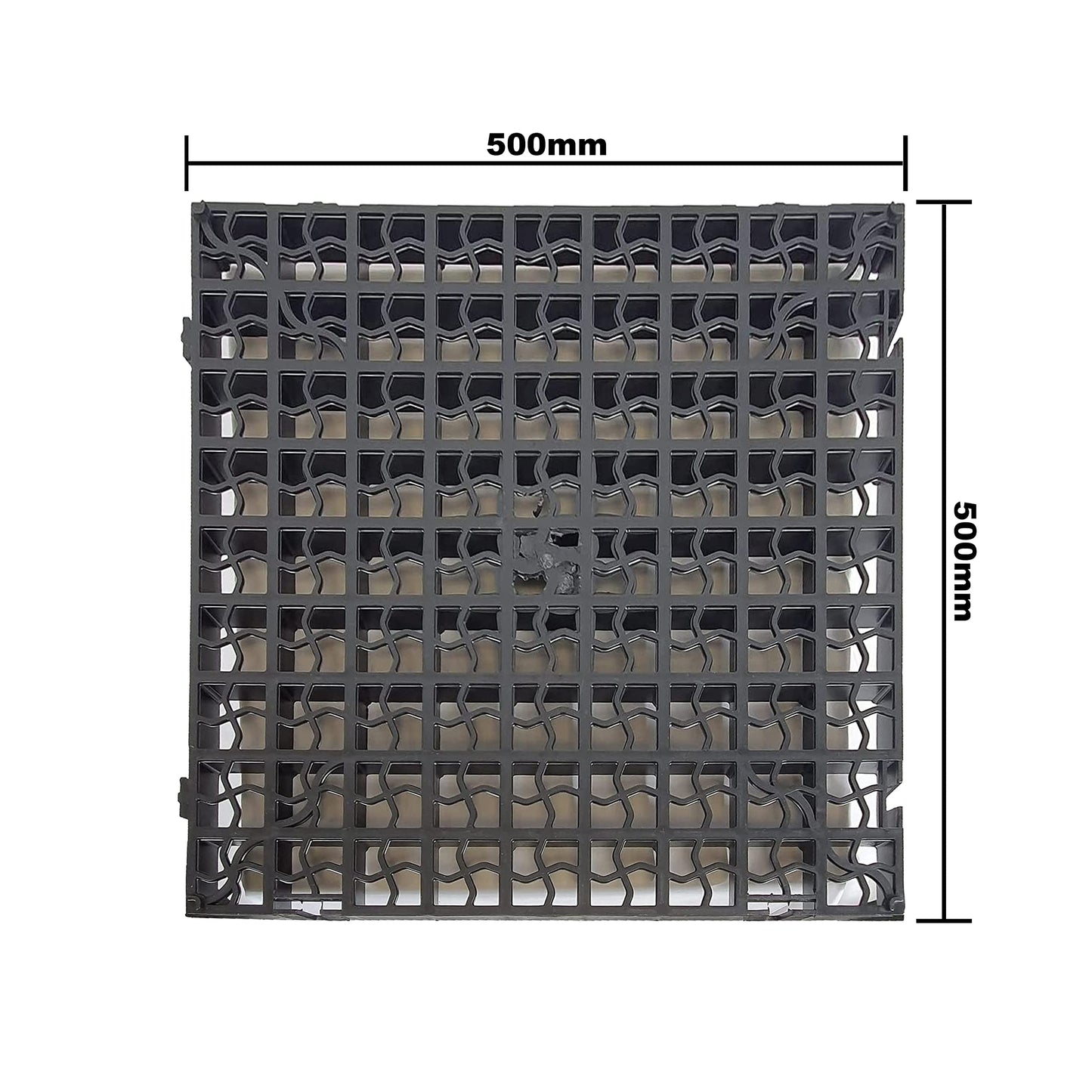 M1SS (Pack of 12 Black Plastic Paving Driveway Grid Turf Grass Lawn Path Gravel Protector Drainage Mat