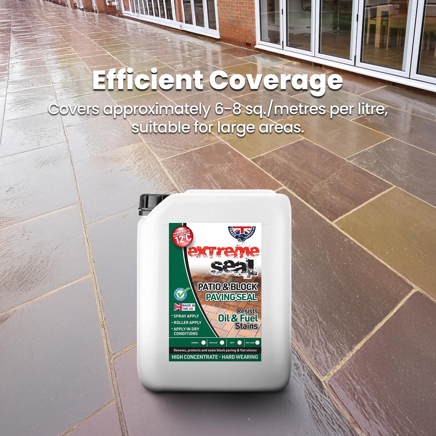 Trade Supplies UK - Extreme Seal Patio & Block Paving Sealer - High Durability High Concenterate - Wet Look - 20 litre