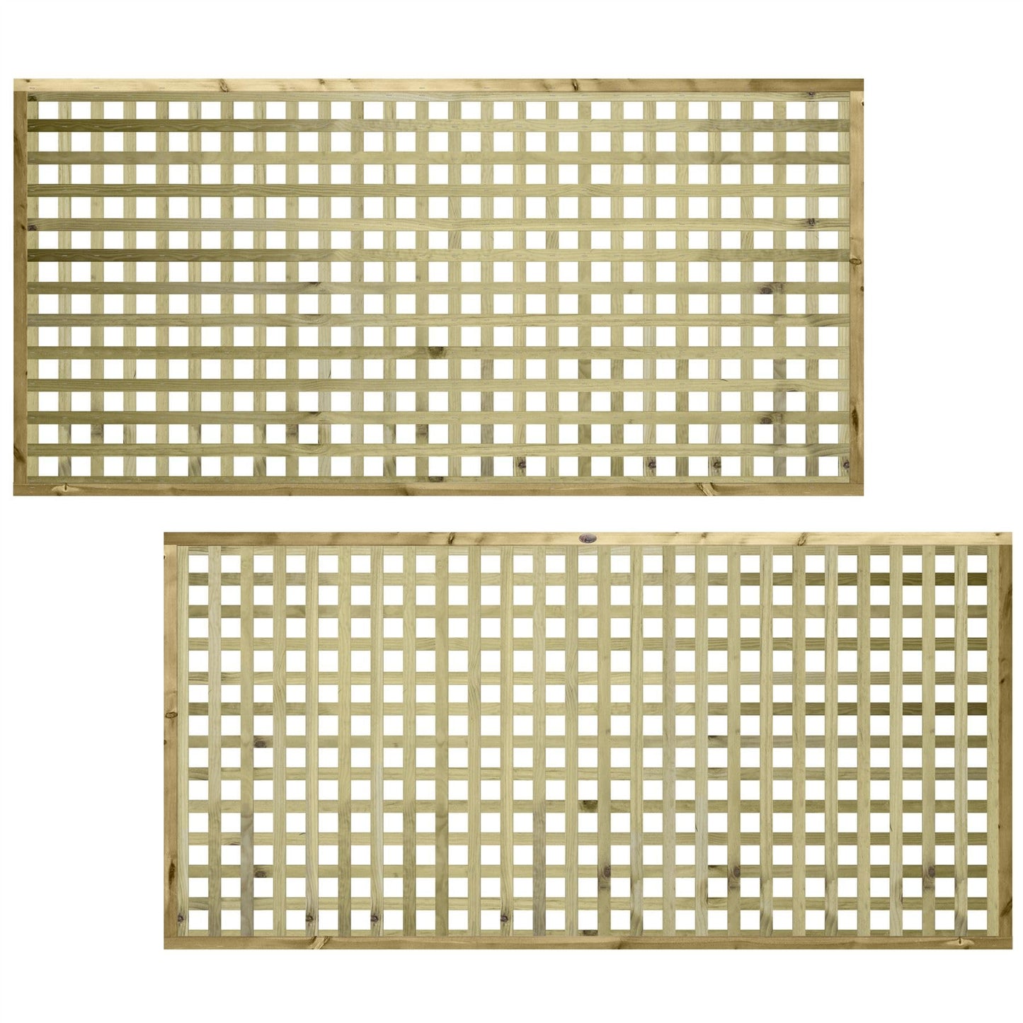 Chunky Urban Square Heavy Duty Framed Wooden Trellis (45mm Thick) Width: 6ft (183cm) x Height: 3ft (90cm) Decorative Fence Panel Topper/Garden Divider/Wall Art/Plant Vine Clingin Grower