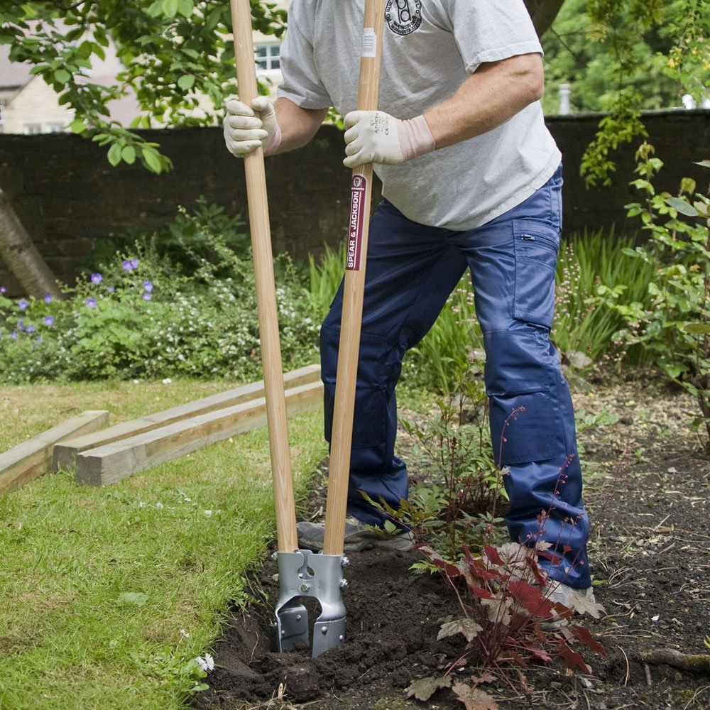 Spear & Jackson PHD-WH Landscaping & Fencing Post Hole Digger Wooden Handle, Blue