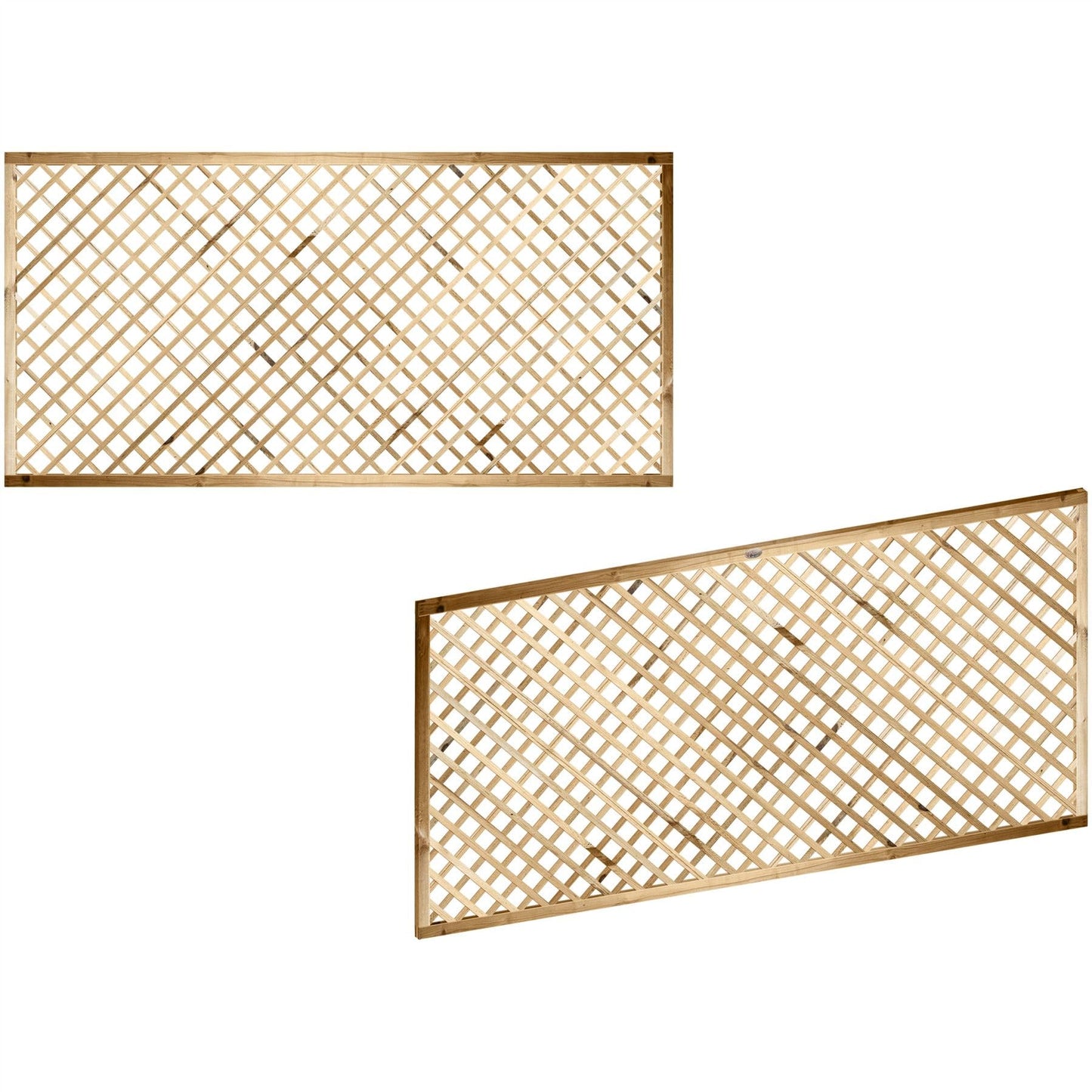Premier Elite Alderley Rounded Edge Smooth Lattice Trellis Pressure Treated Fence Topper Panel or Wall Climber Width: 6ft (183cm) x Height: 3ft (90cm | 900mm) Standard 40mm x 40mm Hole Design