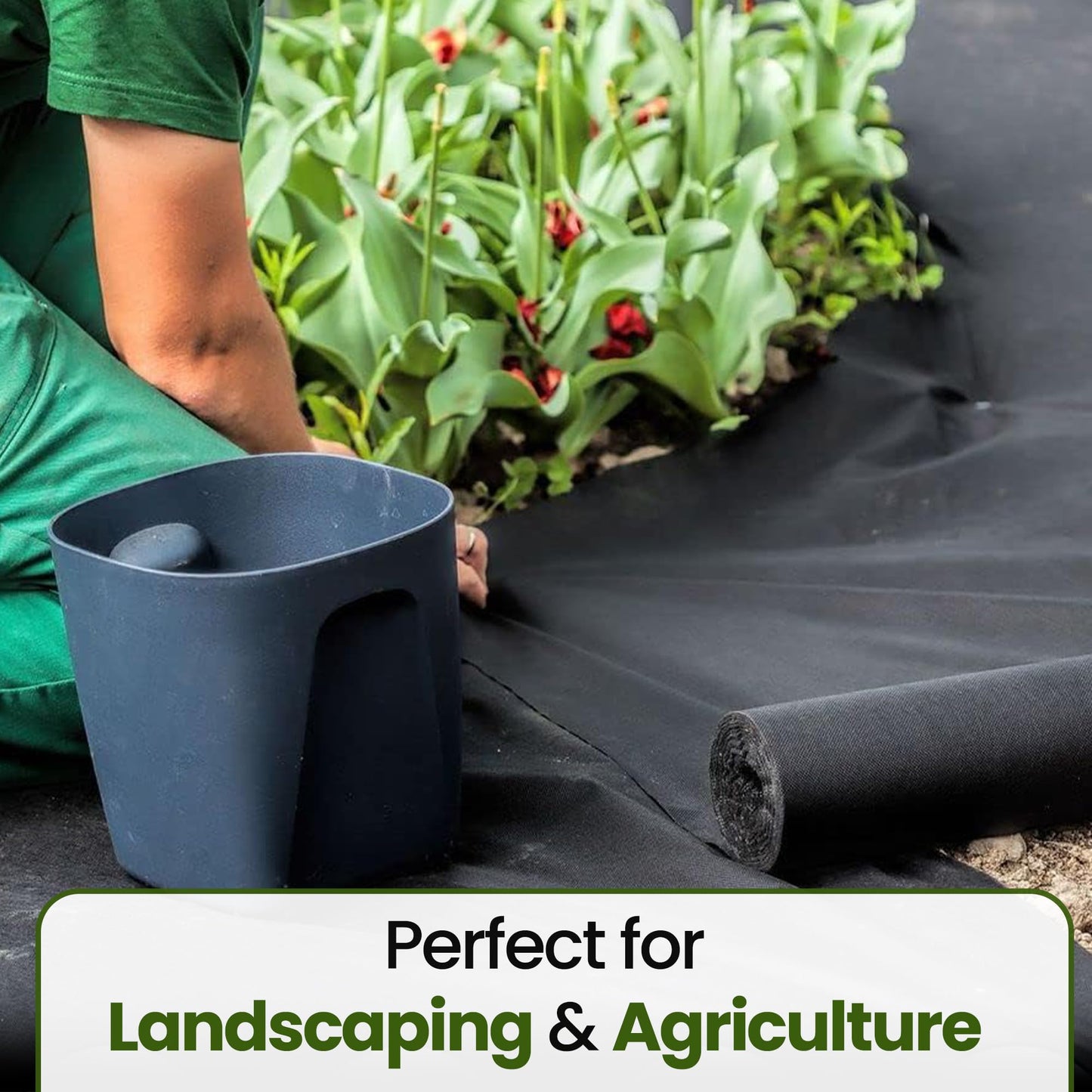 Albert Austin Weed Control Membrane Durable Weed Barrier Fabric UV Stabilised Weed Barrier Breathable Customisable Garden Membrane Roll for Pathways Flower Beds and Vegetable Gardens (25m x 1m)