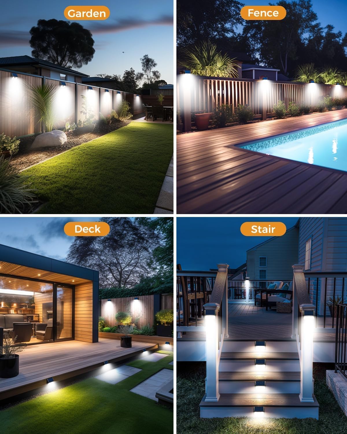 vighep Solar Lights Outdoor Motion Sensor- Led Security Lights IP65 Waterproof, 3 Lighting Modes, Super Bright Pir Flood Lights for Wall Garden Fence Yard Driveway Path - 6 Pack