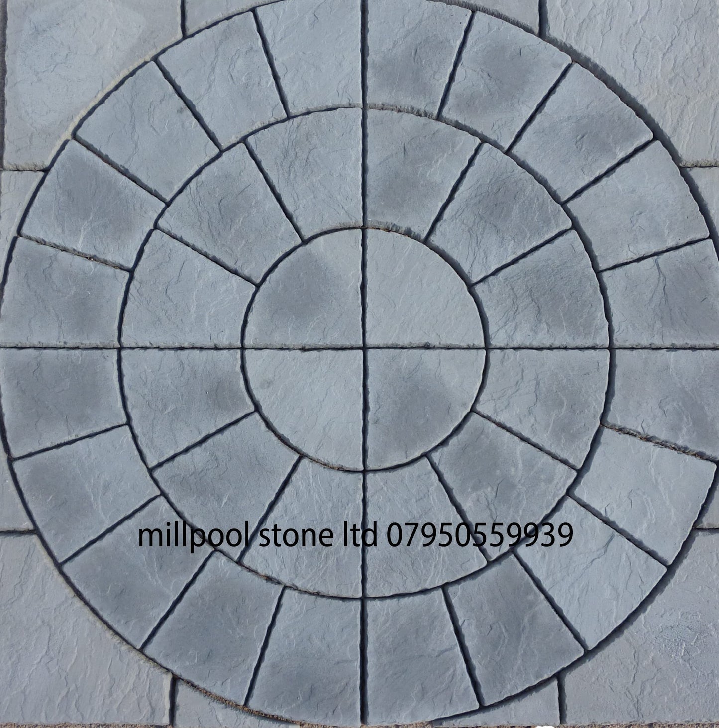 1.8m Charcoal Grey squared Off paving circle stone garden patio feature decor landscaping building materials decorative stones concrete slabs (Delivery Exceptions)
