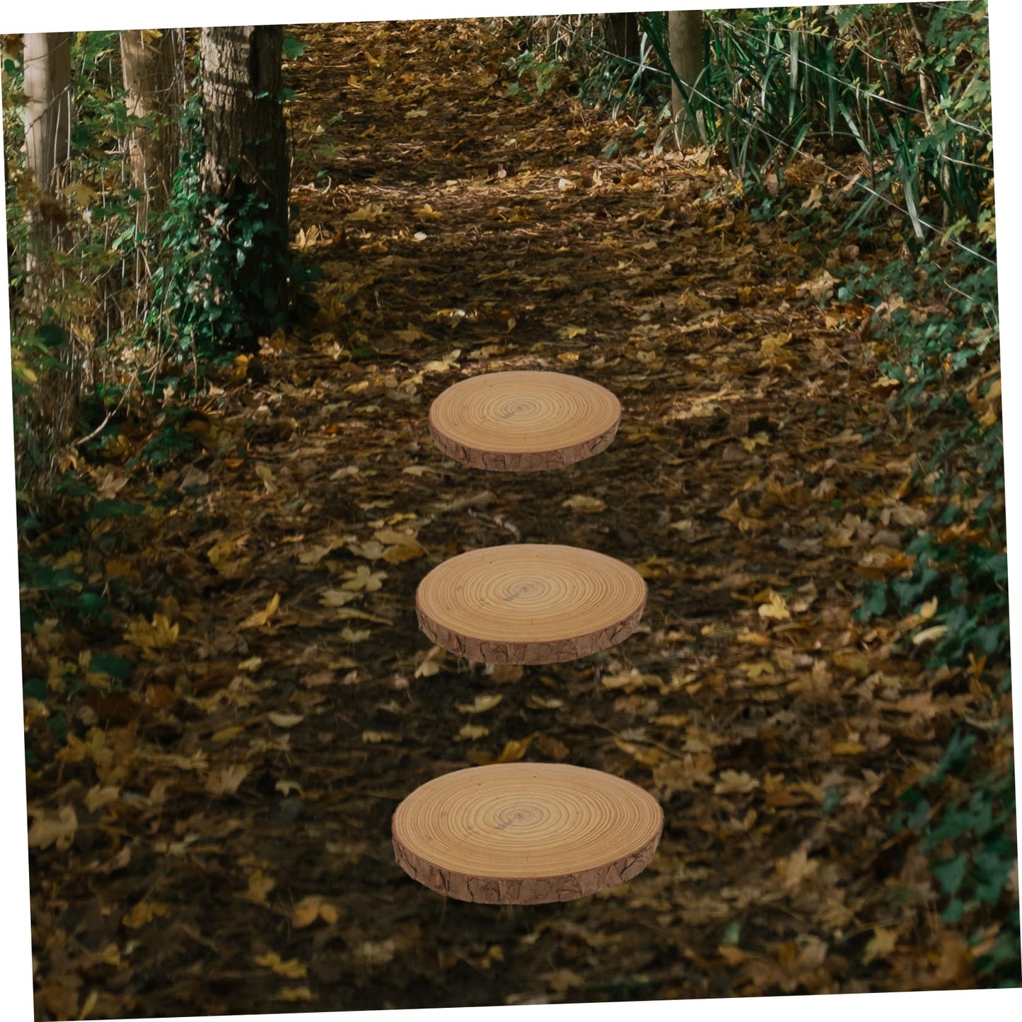 FUNOMOCYA 3 Pcs Garden for Outdoor Walkway Wooden Boards for Pathway and Lawn Decor Garden Tiles for Easy Landscaping and Outdoor Aesthetics