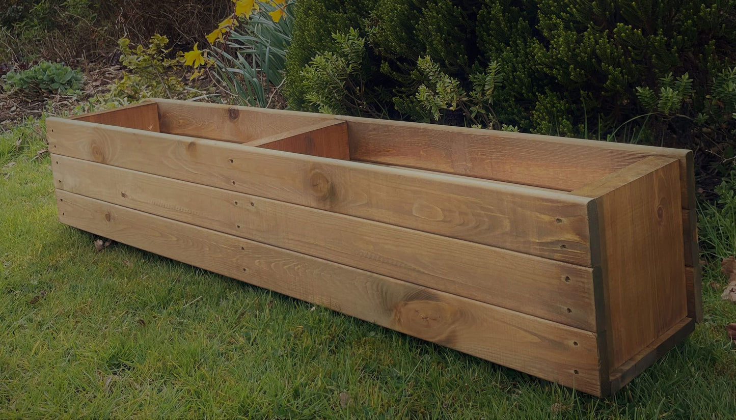 Extra Large Wooden Garden Planter Plant Pot Box Flower Herb Veg Wood Trough Outdoor Long 3 Board